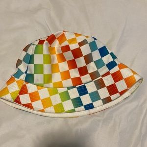 Rainbow Checkerboard Bucket Hat
